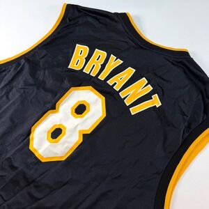 Los Angeles Lakers Kobe Bryant 8 Reebok NBA Jersey Black Gold Size XL
